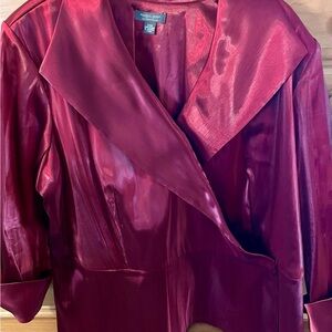 Dressbarn Woman Collection Rich Burgundy Holiday Blouse